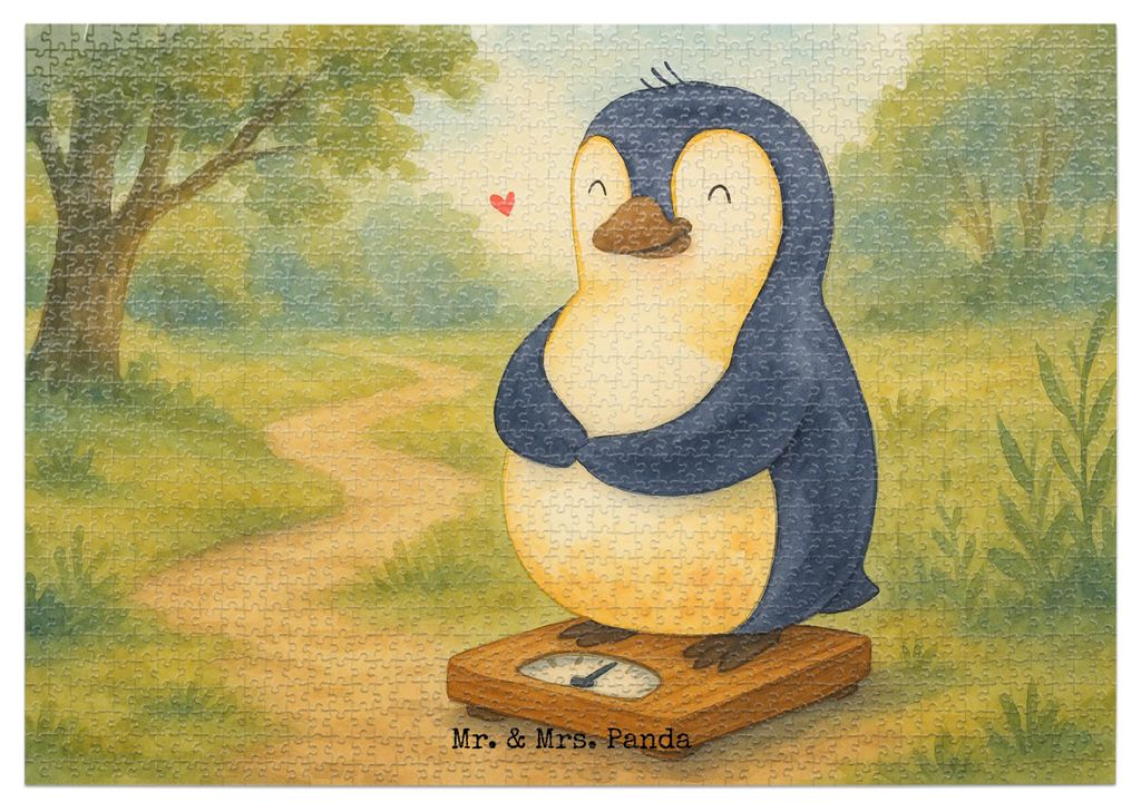 Mr. & Mrs. Panda Puzzle Pinguin Diät Design 1500 Teile - Weiß - Geschenk, 1000, Gewicht, 500, Legespiel, Puzzlespiel, 2000, Selbstliebe, Abnehmen
