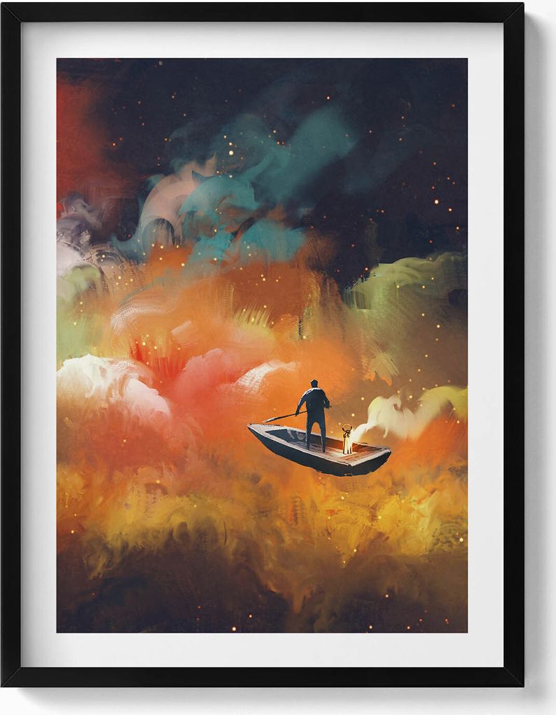 Eine abstrakte Darstellung des Erwachsenenlebens– Wandbild mit Rahmen – Gerahmtes Bild – Wanddekoration – 60x80 cm – Schwarz Rahmen