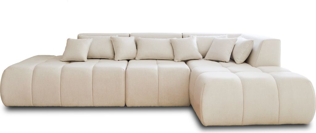 Lisa Design Caracas - modulares Ecksofa rechts - 5 Sitzplätze - aus Stoff , Beige