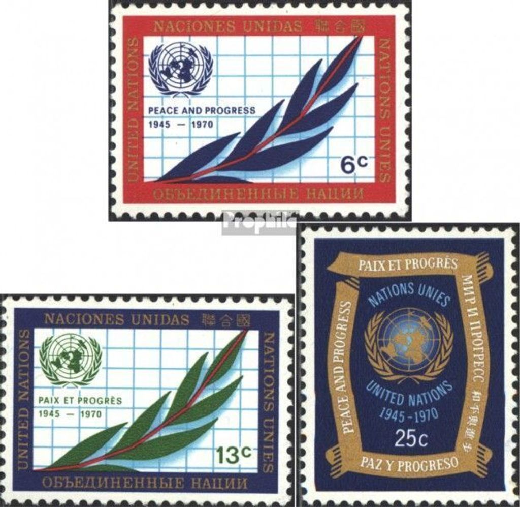 Briefmarken UNO - New York 1970 Mi 226A-228A (kompl.Ausg.) postfrisch UNO-Charta