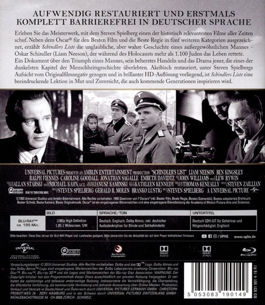 Schindlerov zoznam (remastrovaný) Obrázok produktu 2