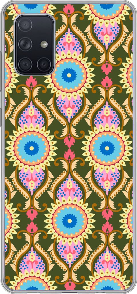 MuchoWow Handyhülle Schutzhülle Hülle für Telefoonhoesje Samsung Galaxy A51 Design - Orient - Retro Silikon Softcase Handy Hülle - Schutzabd...