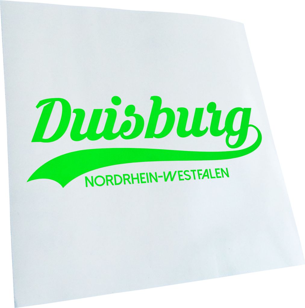 Kiwistar - Autoaufkleber - Duisburg Nordrhein-Westfalen - Neongrün - 24x8cm - Aufkleber für Auto, Laptop, Fahrrad, LKW, Motorrad mehrfarbig JDM D...