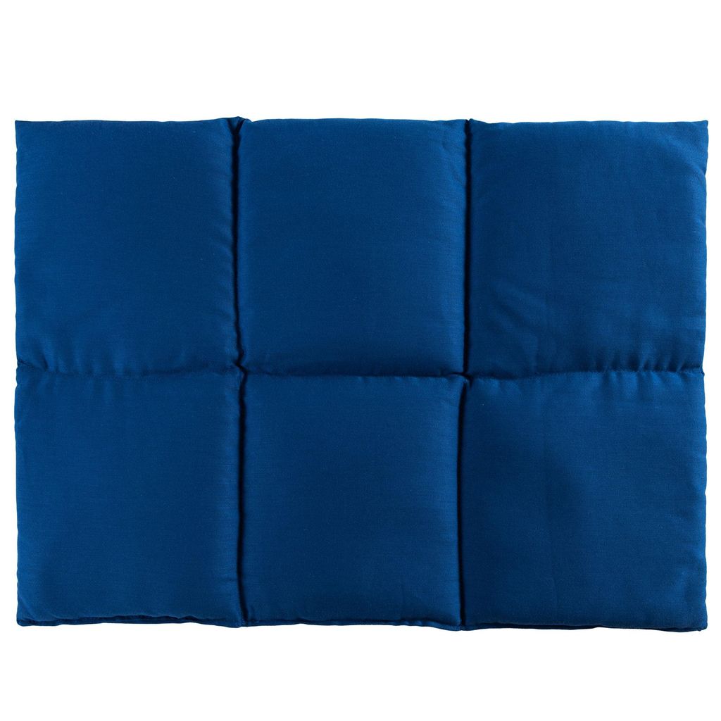 Traubenkernkissen groß 6-Kammer 40x30cm - Bio Stoff enzianblau - Wärmekissen Körnerkissen