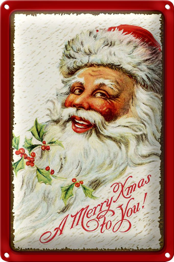 Blechschild Weihnachten Santa Claus Fest Christmas 20x30cm