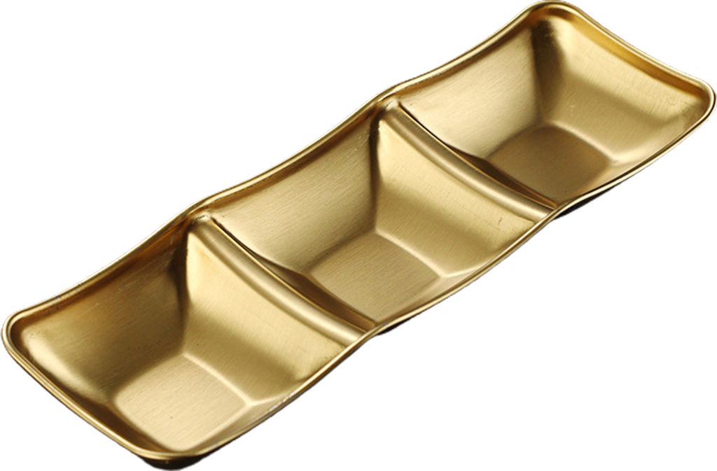 1/2/3 Grids Edelstahl Gewürz Gericht Koreanische Metall Barbecue Sauce Dip Gericht Platte BBQ Restaurant Küche Geschirr