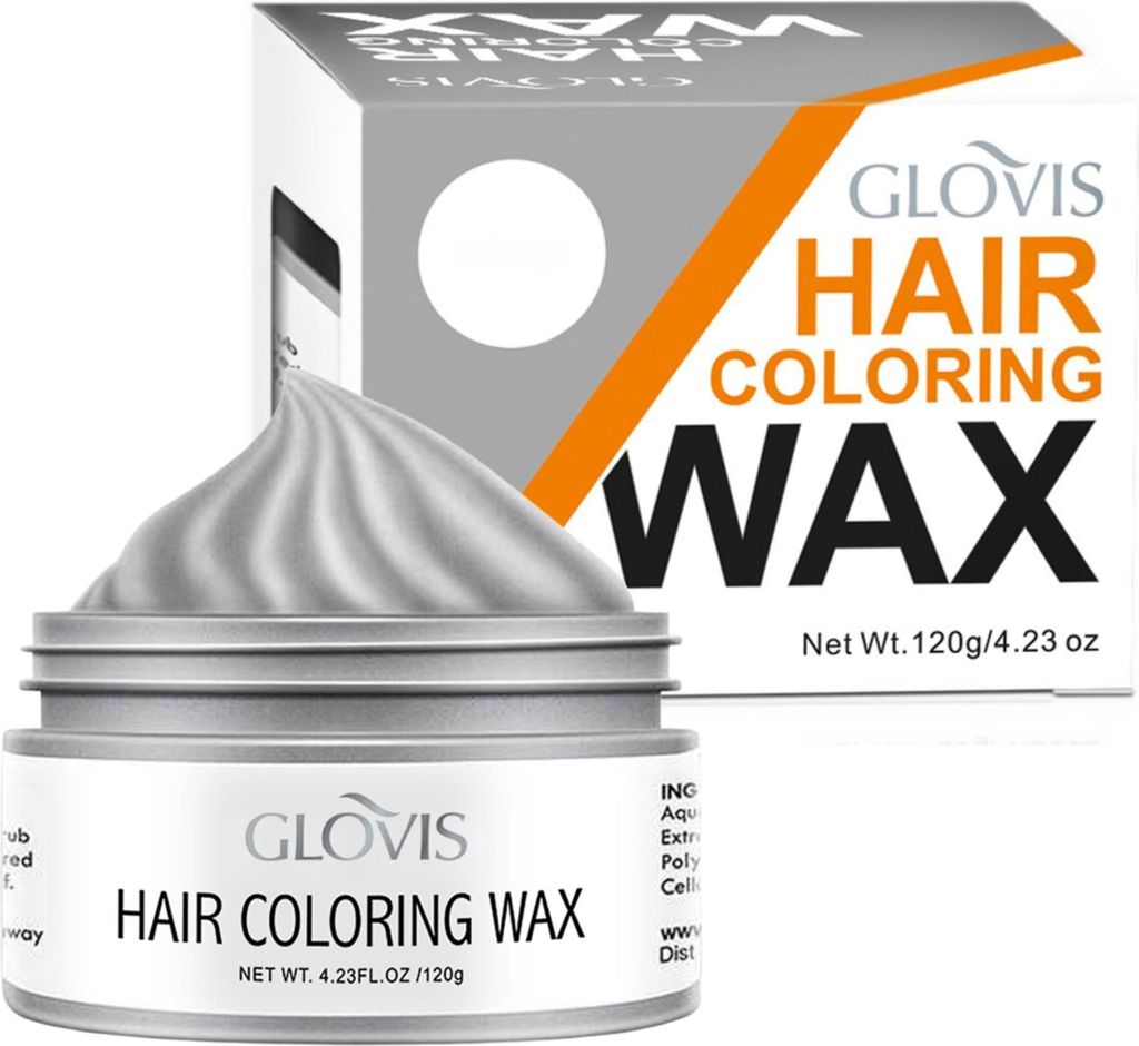 GLOVIS Haarfärbewachs Grau 120 g Einmaliges Färben Produktbild 