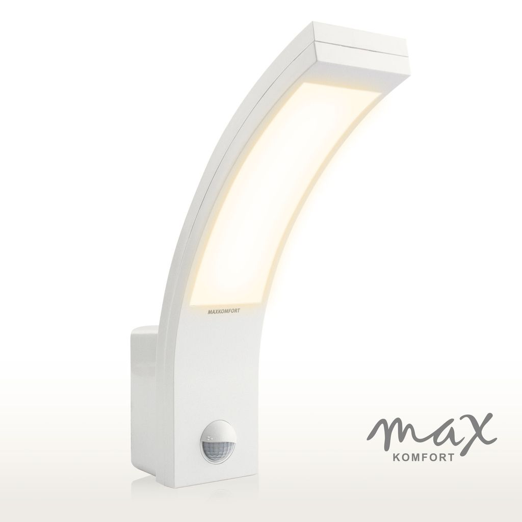 LED Außenleuchte mit Bewegungsmelder PIRIT Weiß – 15W, IP54, 900 Lumen, 4000K Neutralweiß - Außenwandleuchte, Außenlampe, Eingangsleuchte
