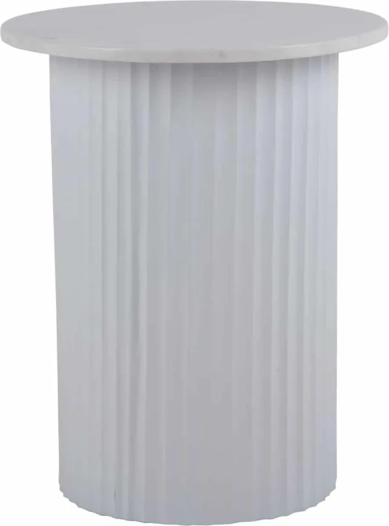 Table Basse Blanche Luscious Straight Ø45cm Stable et Facile à Laver
