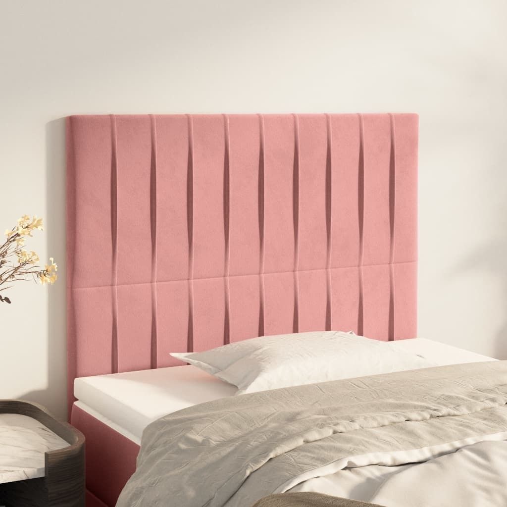 Kopfteile 2 Stk. Rosa 80x5x78/88 cm Samt Produktbild 
