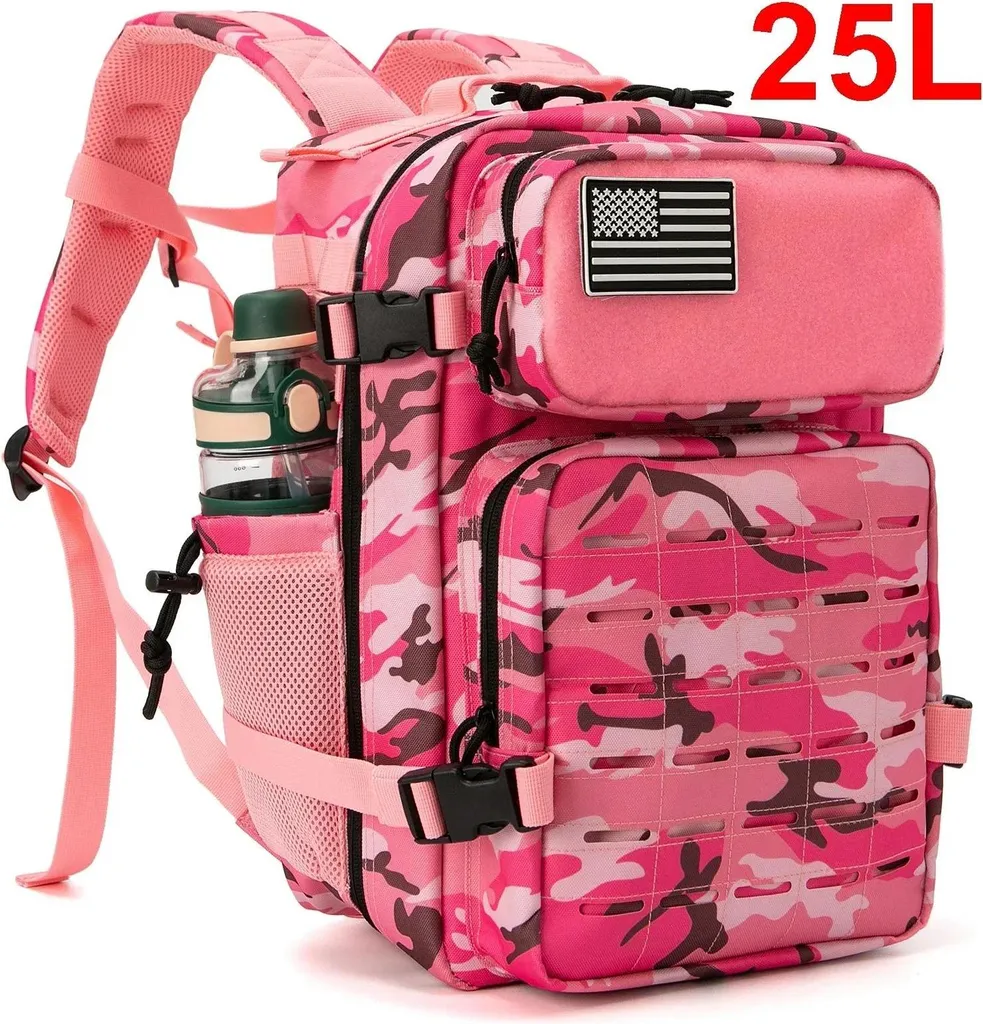Zaino Tattico 25L Rosa CP Unisex | Resistente per Outdoor e Palestra