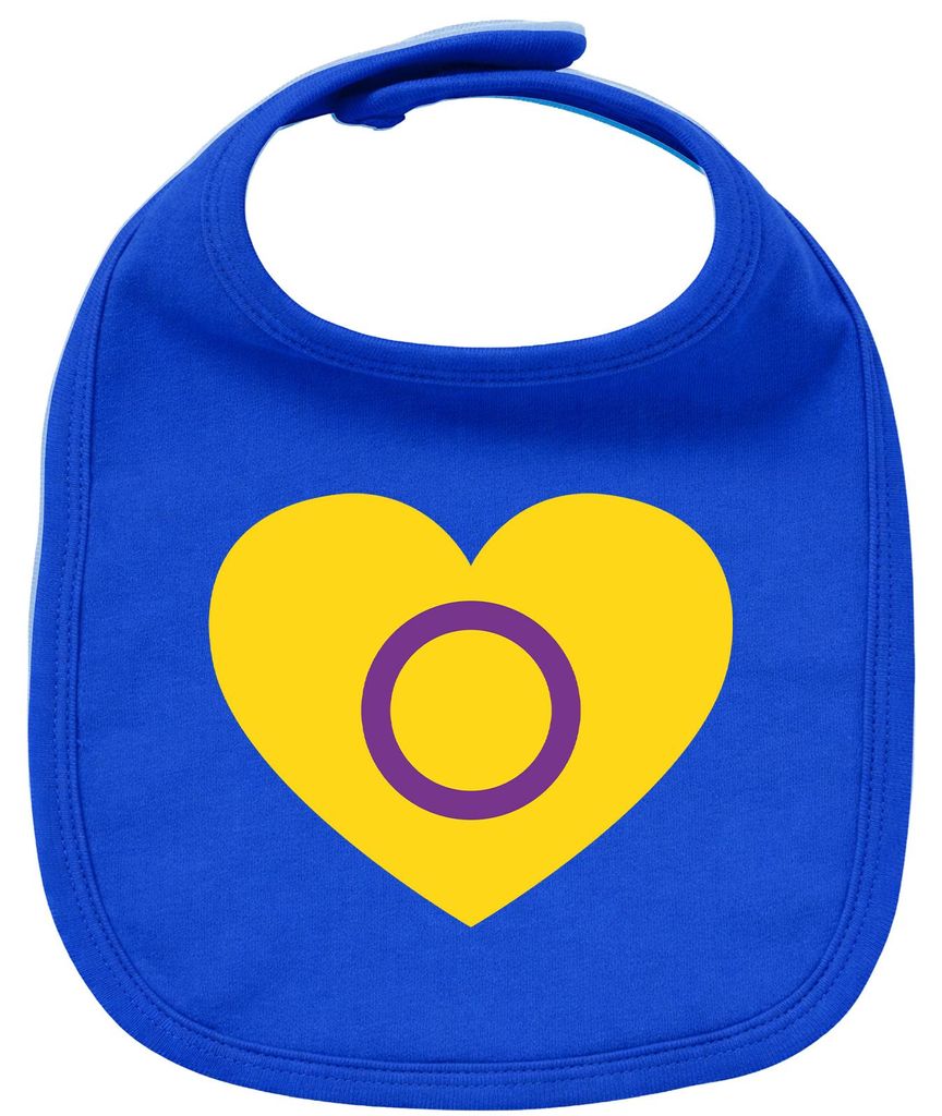 Huuraa Baby Lätzchen Intersex Pride Flagge LGBTQ Herz Royal Blue Klettverschluss Baumwolle Latz Geschenkidee