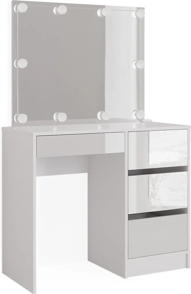 Coiffeuse 90cm Vicco Sherry fini le manque de lumière et de rangement