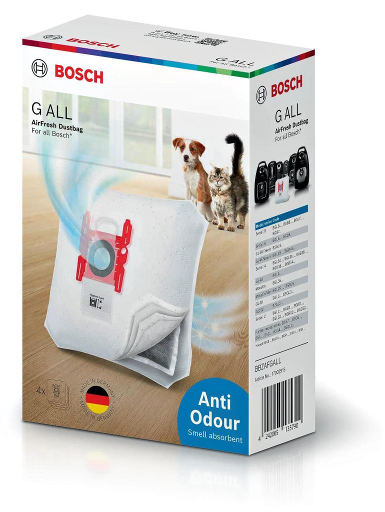 Bosch BBZAFGALL, Staubbeutel, Zylinder-Vakuum, Weiß, Bosch, Produktbild 