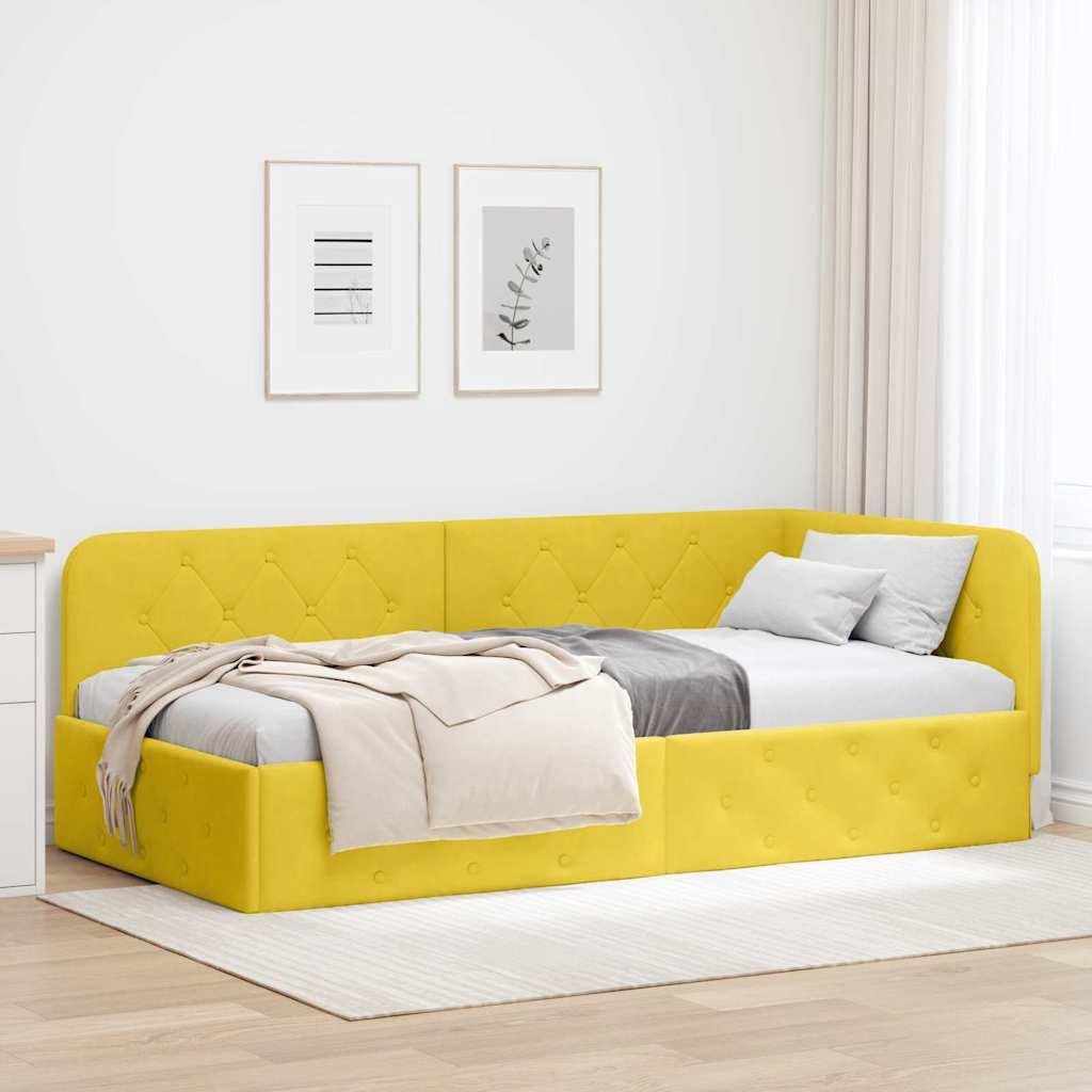 Maison Exclusive - Eckbettgestell Gelb 100 x 200 cm Samt