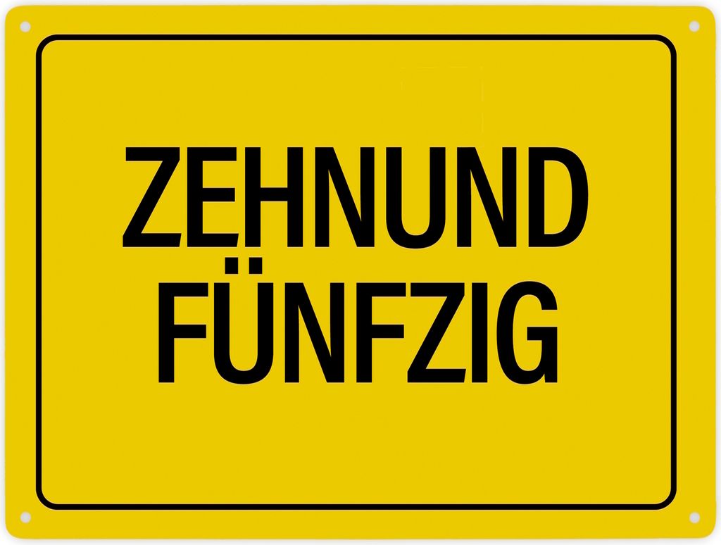Zehnundfünfzig Metallschild XXL Schild Blechschild Produktbild 