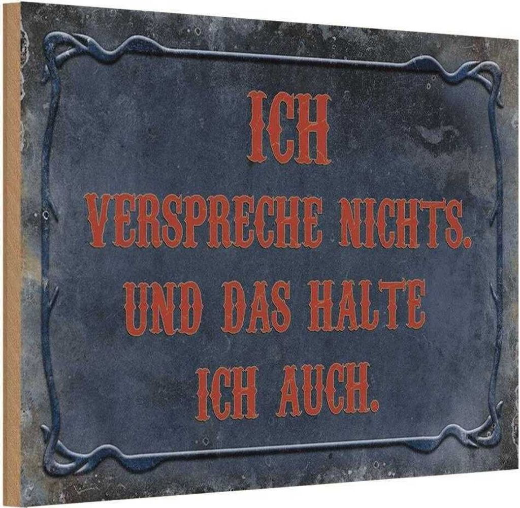 vianmo Holzschild 12x18 cm verspreche nichts das halte auch Spruch Zitat