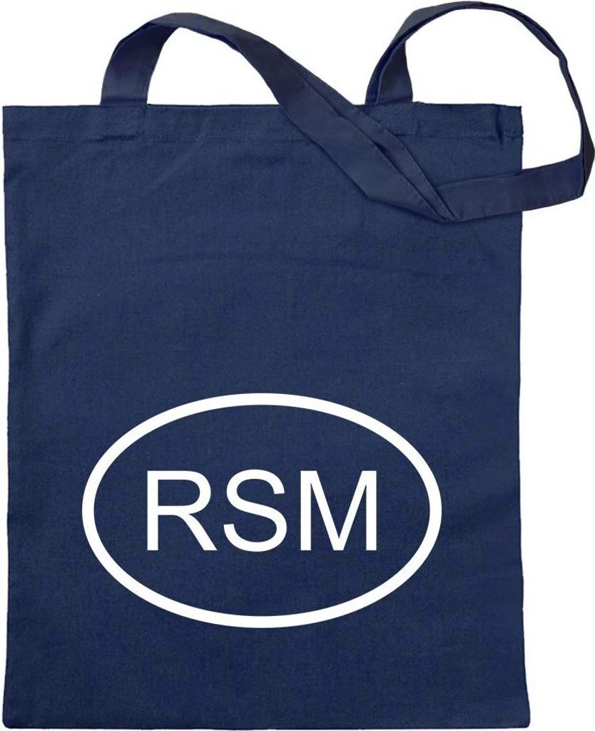 Kiwistar - Baumwolltasche - dunkelblau - San Marino RSM - Tragetasche Stoffbeutel Umhängetasche Langer Henkel