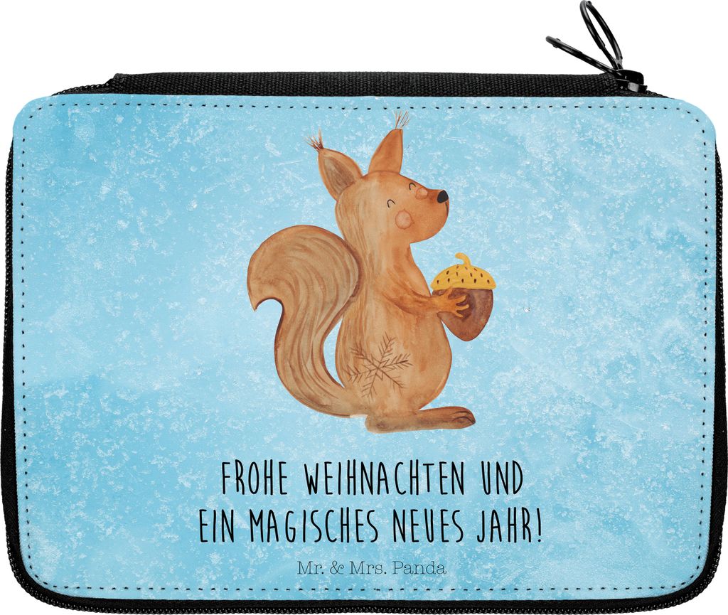 Mr. & Mrs. Panda Federtasche Eichhörnchen Weihnachtszeit - Eisblau - Geschenk, Vogel, Weihnachtsgruß, Weihnachten, Etui, Neujahr, Frohe, Schlampe...