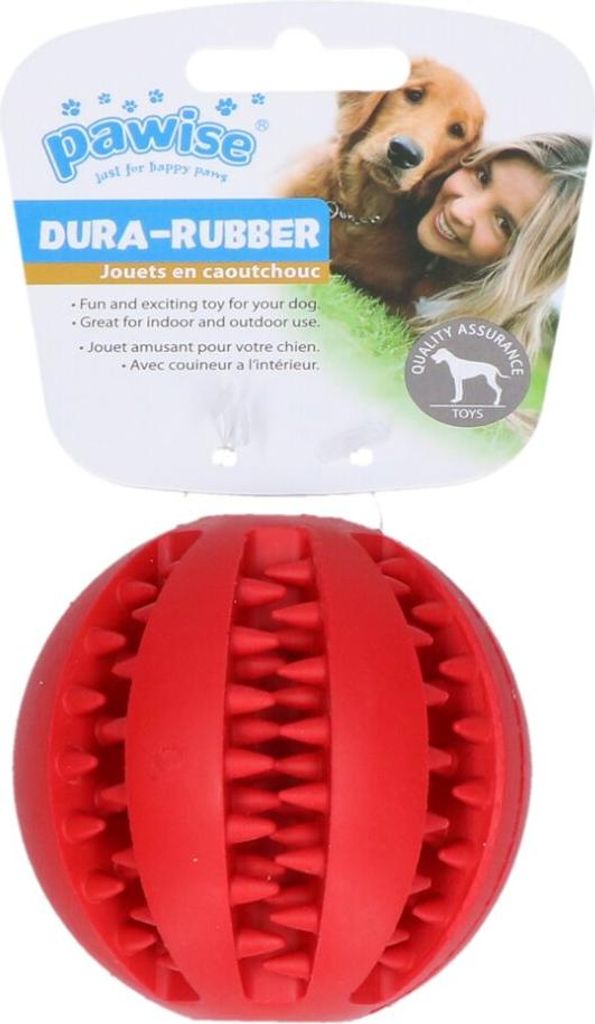 Pawise Dog rubber ball 7.5cm,red
