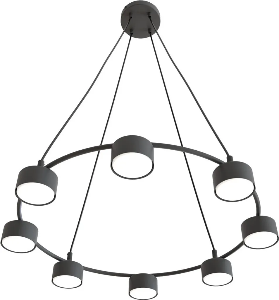 Suspension Noire Réglable STARLIT : Éclairage 8 Points GX53 par Emibig