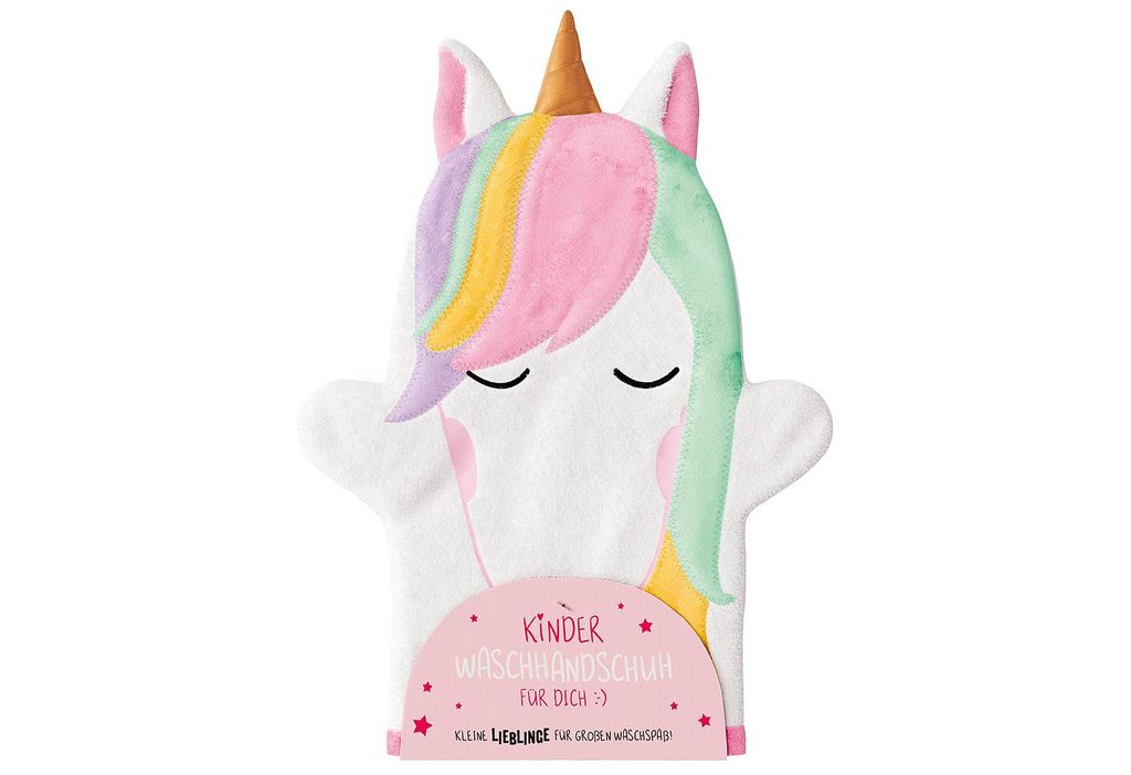 LA VIDA Waschhandschuh Einhorn 27x20cm Produktbild 
