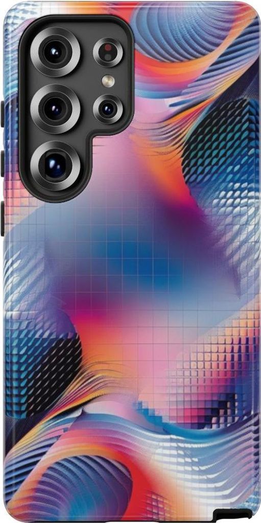 Buntes abstraktes Geometriemuster – Hülle Kompatibel mit Samsung Galaxy S25 Ultra