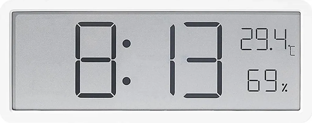 Horloge électronique blanche fine avec affichage température et humidité