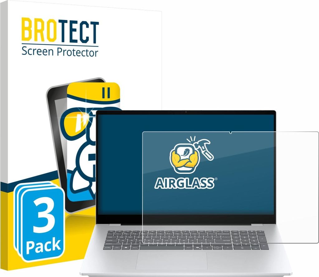 3x BROTECT Schutzglas für HP OmniBook 7 17-dc Schutzfolie Panzer Folie Glas Display Schutz klar