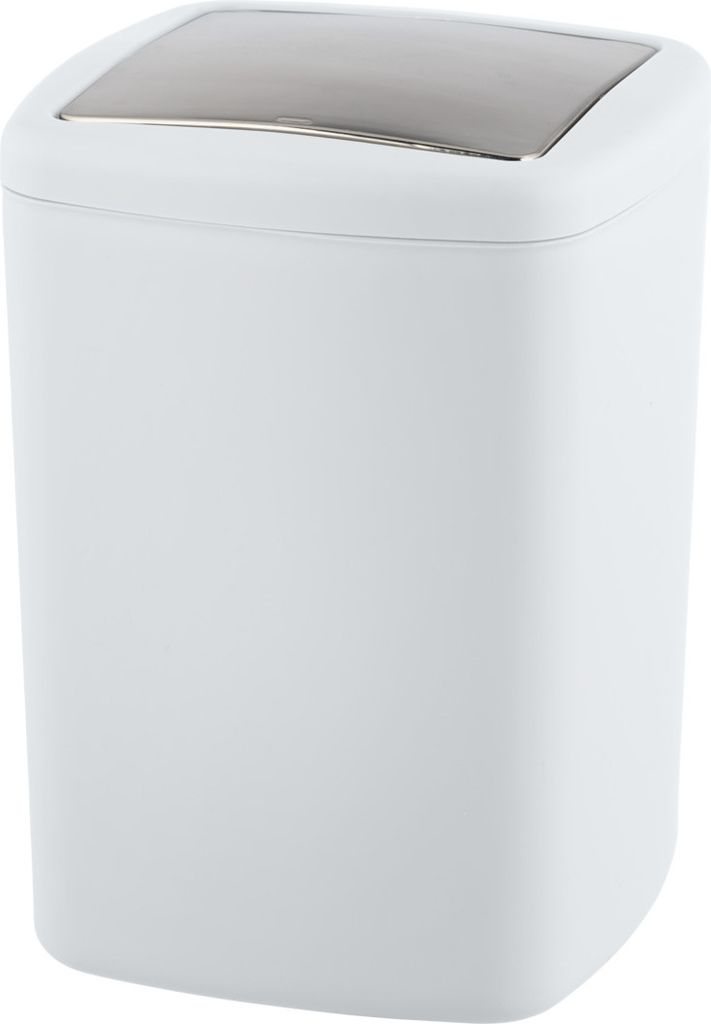 WENKO Schwing Deckel Müll Eimer 6 L BARCELONA Abfall Kosmetik Bad WC Küchen weiß