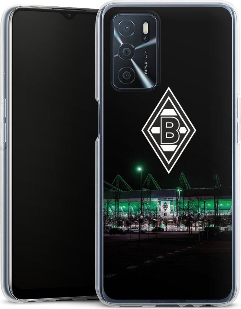 DeinDesign Handyhülle für Oppo A16s Silikon Hülle Case Smartphone Schutzhülle Borussia Mönchengladbach Offizielles Lizenzprodukt Stadion