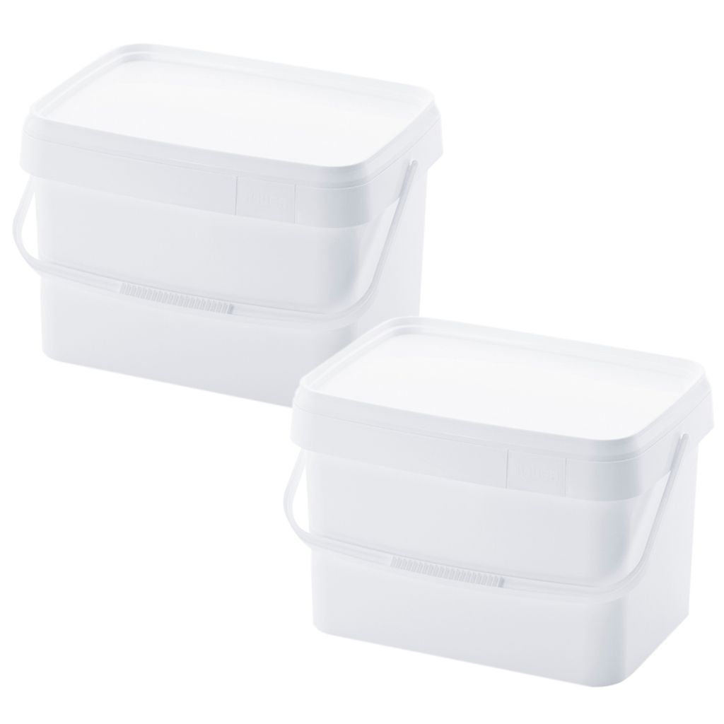 2 x AUER 20 Liter Eimer mit Deckel 39 x 29 x 25 cm Weiß