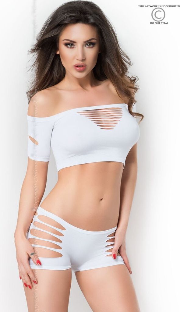 Chilirose - Cr 3779 Set Zweiteilig Weiss S/M