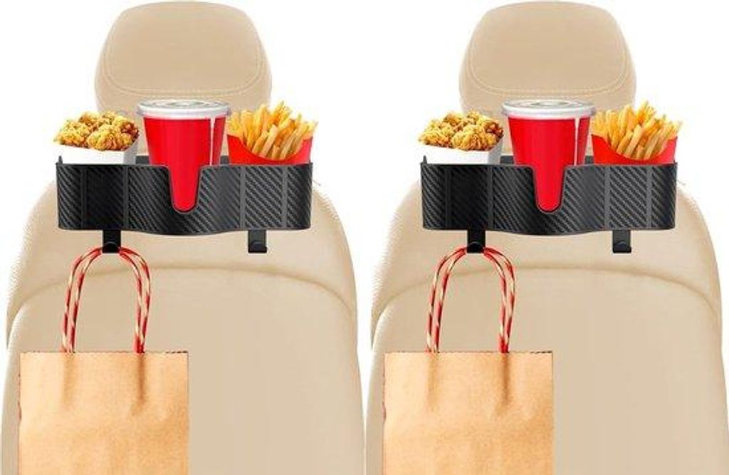 3-in-1-Auto-Organizer, 2 Haken, für Kopfstütze und Rücksitz, Becherhalter für Rücksitz