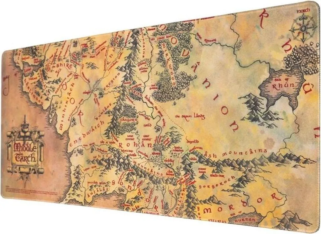 Tapis Seigneur des Anneaux durable grand format avec bordure renforcée