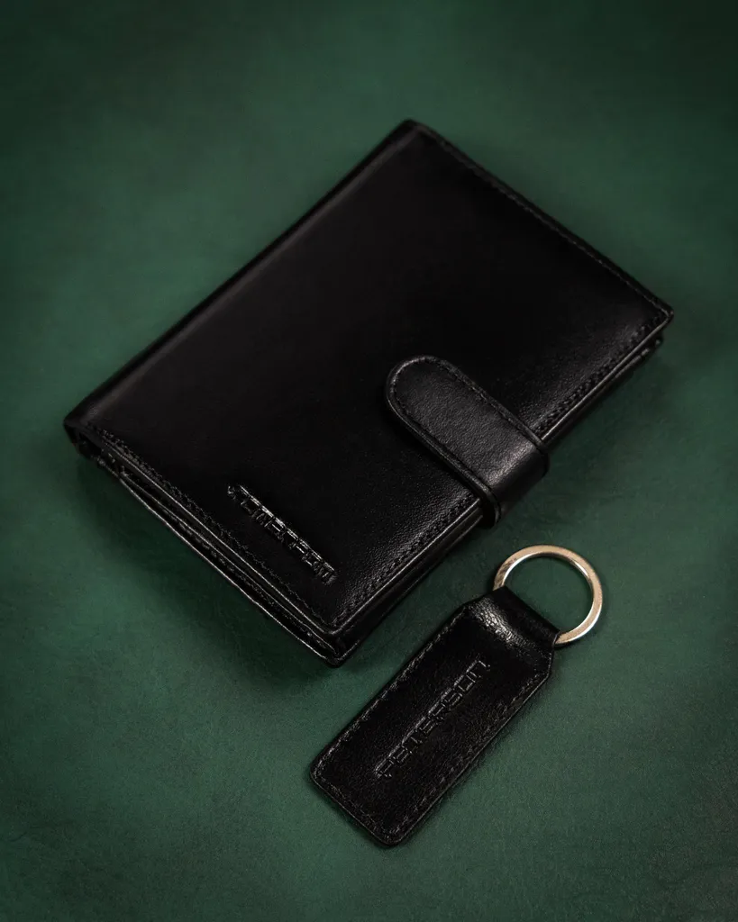Affare! Set Peterson Portafoglio Uomo + Portachiavi Pelle RFID - 6