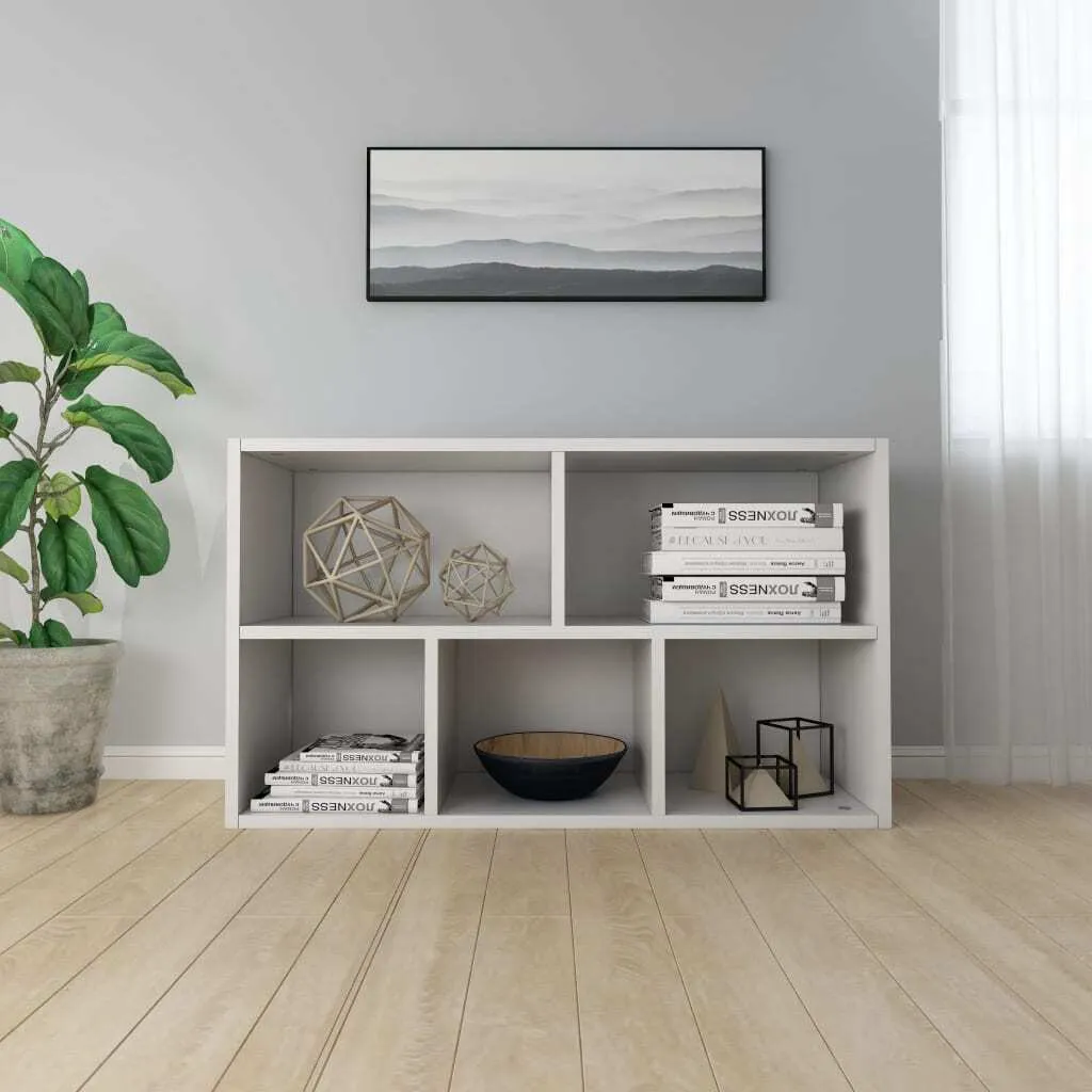 Meuble Rangement Entrée Blanc 50x80 cm - Buffet Bas Bois Compact - 6