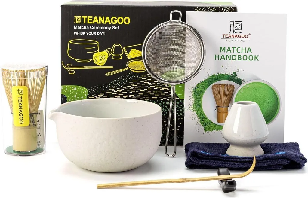 Kit Matcha Professionale TEANAGOO 7pz: Ceramica Atossica e Bambù Artigianale