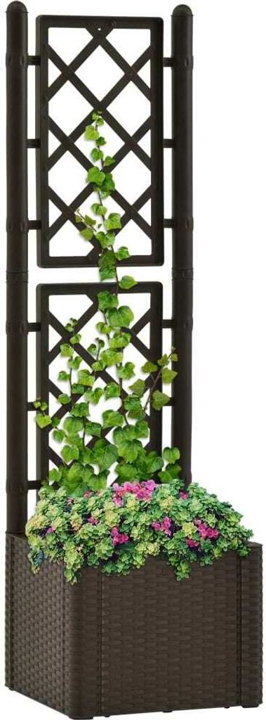 Maison Exclusive - Garten-Hochbeet mit Spalier und Selbstbewässerungssystem Mokka