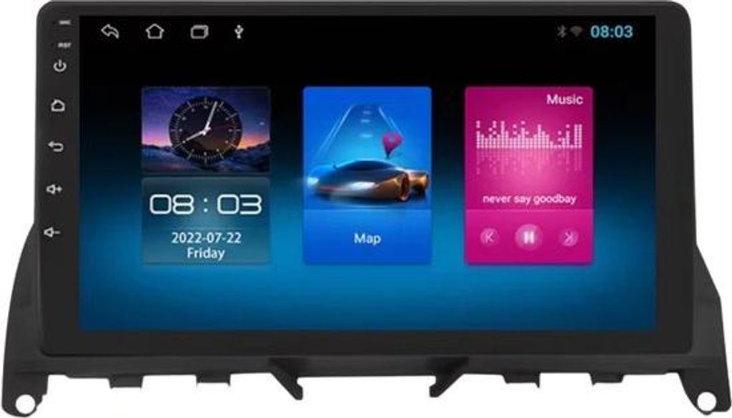 Autoradio mit Bluetooth und CarPlay für Mercedes-Benz C-Klasse 3 W204 S204 (2007–2010) – Kompatibel mit Apple und Android – Stereoanlage mit...