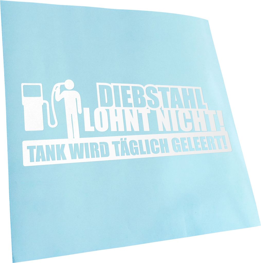 Kiwistar - Autoaufkleber - Diebstahl lohnt Nicht! Tank Wird täglich geleert. Heckscheibenaufkleber - Aufkleber für Auto Kfz Fahrrad, LKW, Truck Mofa