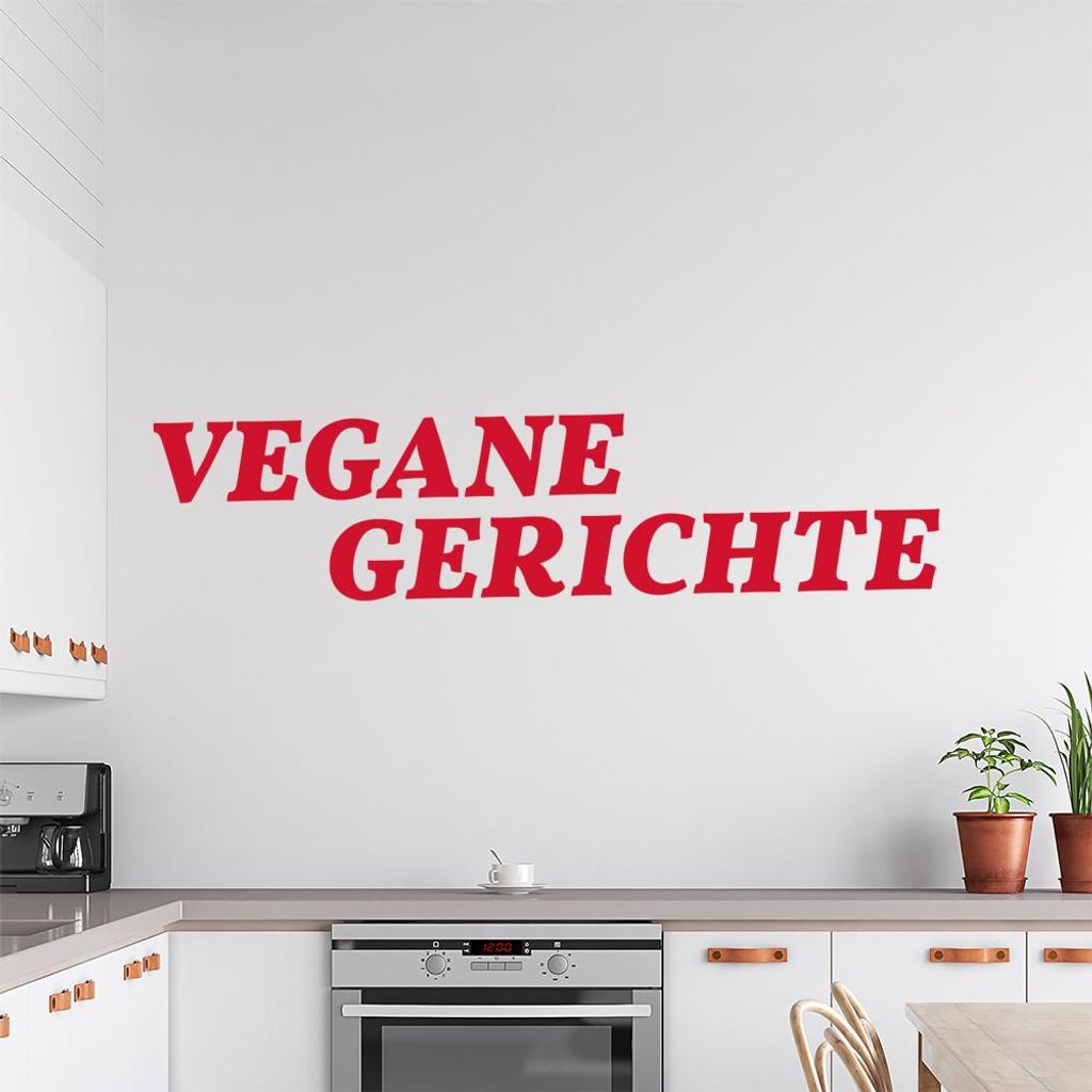 KIWISTAR Vegane Gerichte Veganer Wandtattoo in 6 Größen - Wandaufkleber Wall Sticker - Dekoration, Küche, Wohnzimmer, Schlafzimmer, Badezimmer