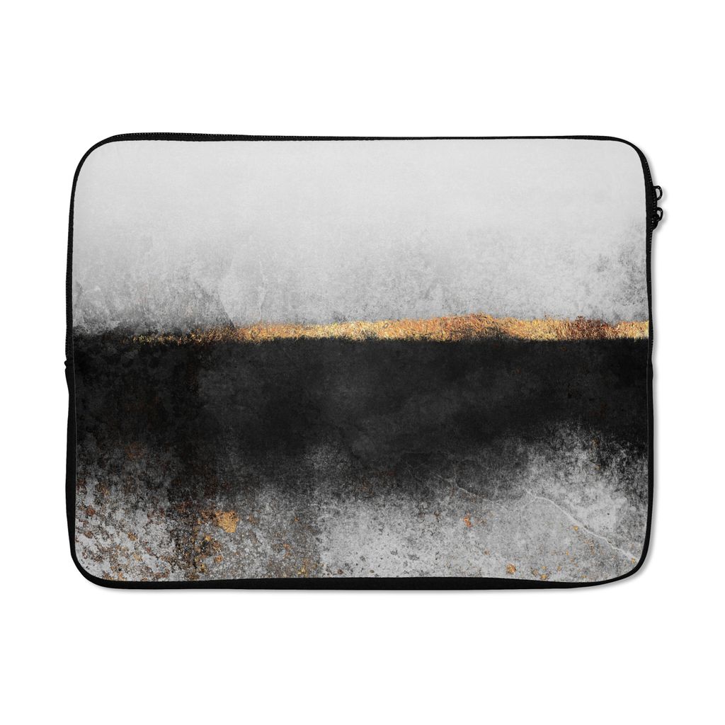 MuchoWow Laptop Hülle 15 Zoll Gold - Abstrakt - Luxus Laptoptasche - Laptoptasche - Sleeve - Rundum-Schutz