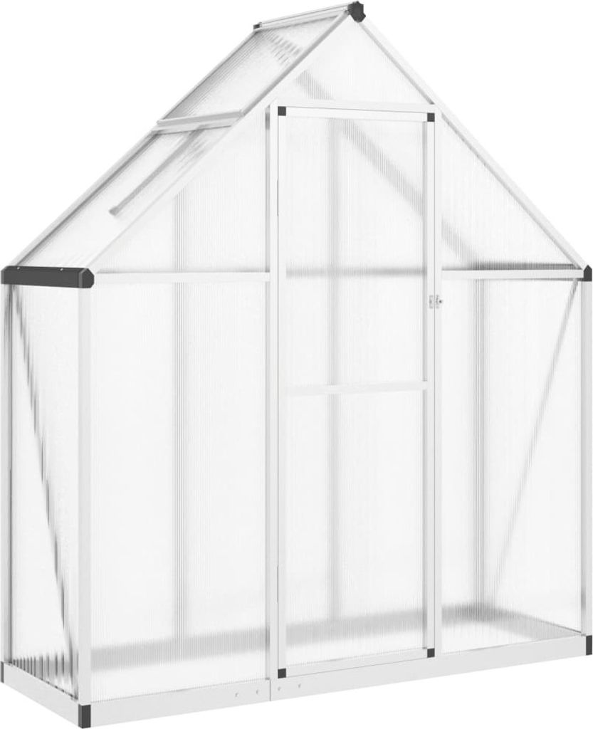 Gewächshaus mit Fundamentrahmen Silbern 169x58x195cm Aluminimum
