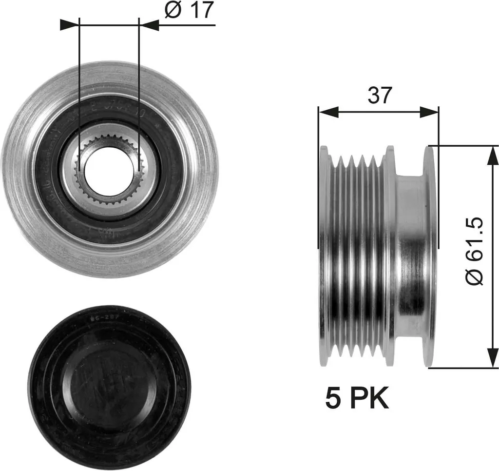 Roue libre d'alternateur GATES pour Seat Arosa et Skoda Felicia 1.9 D