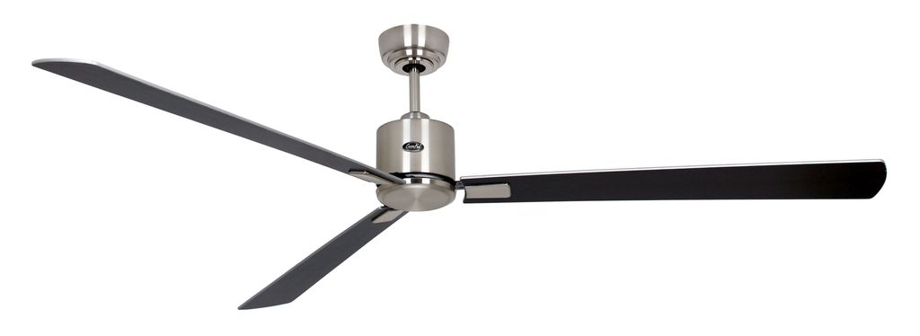 Energiespar Deckenventilator mit Fernbedienung Eco Neo III 180 cm Chrom gebürstet Flügel Wenge / Silbergrau