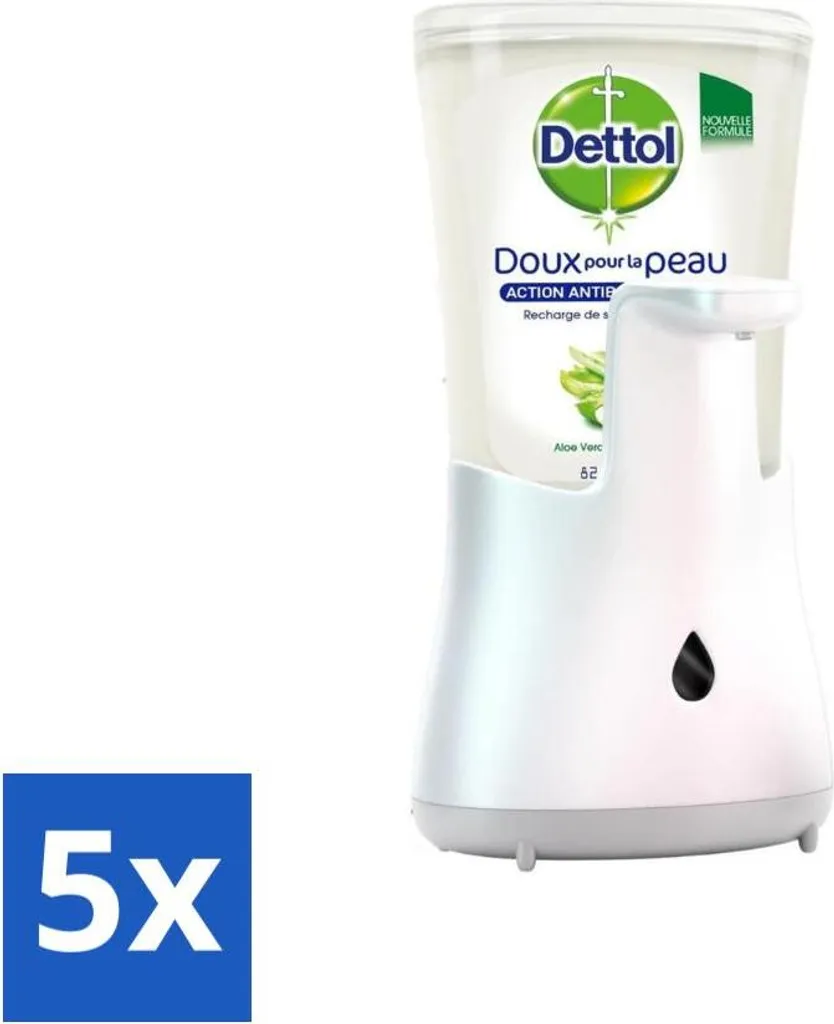 Set 5 Dispenser Dettol No-Touch Silver con Aloe Vera 250ml Offerta