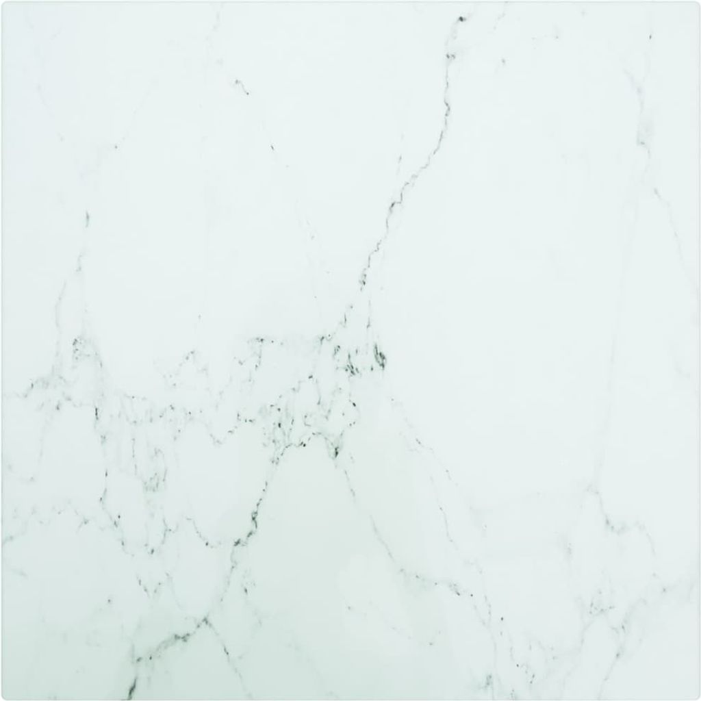 Tischplatte Weiß 30x30 cm 6 mm Hartglas in Marmoroptik