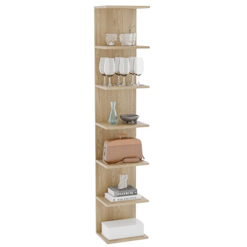 Wandregal - 155 cm - Torro Eiche - 7 Fächer - für Produktbild 