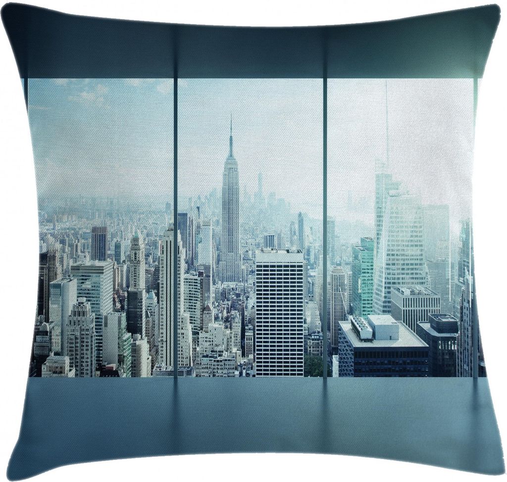 ABAKUHAUS New York Kissenbezug, Städtische Moderne Stadt, Waschbar mit Reißverschluss Kissenhülle mit Farbfesten Klaren Farben Beidseitiger Druc...